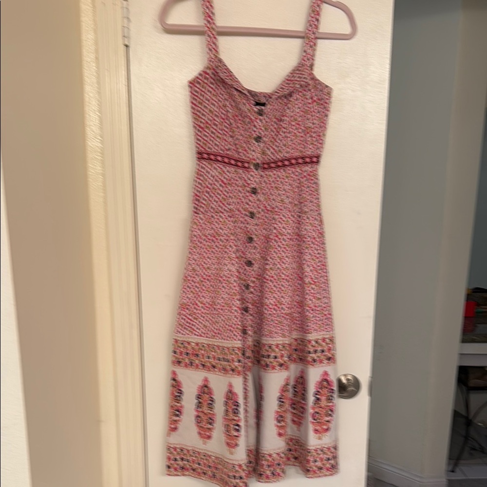 SALONI Pink Sundress with Sweetheart Neckline and Spaghetti Straps